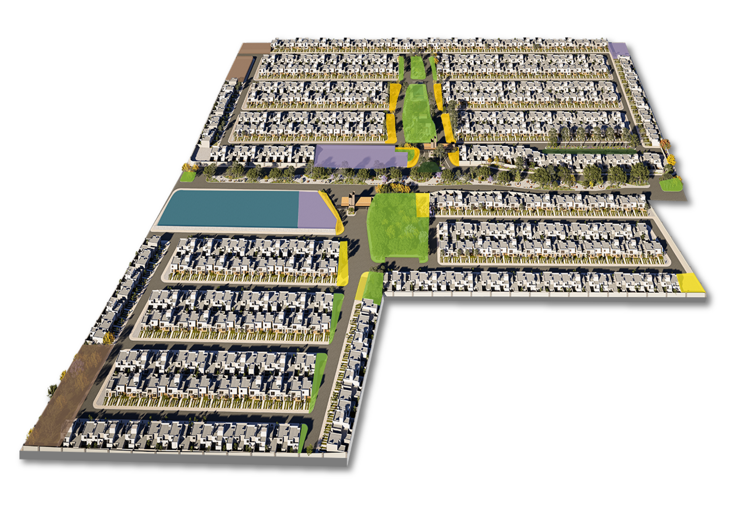 Masterplan general de Reserva Castelo con zonificación por colores